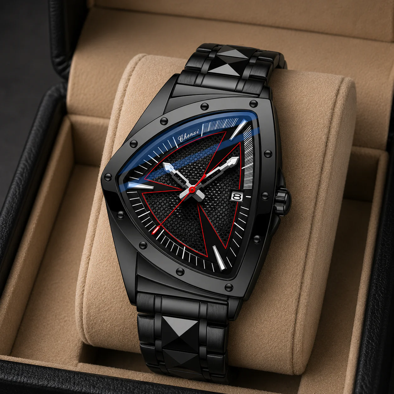 Apex Triangular Cobalt Dial Steel Chronograph - Image 2
