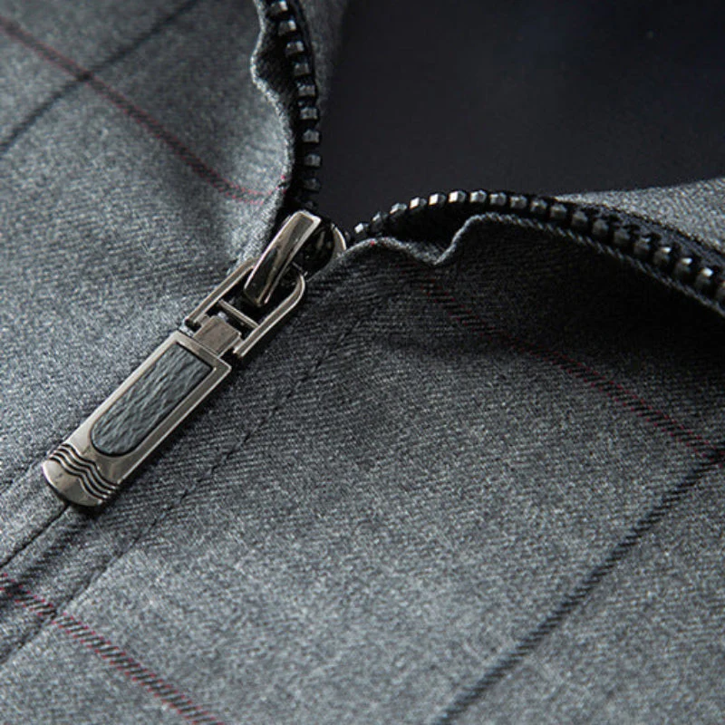 Architectural Check Collar Jacket - Image 7