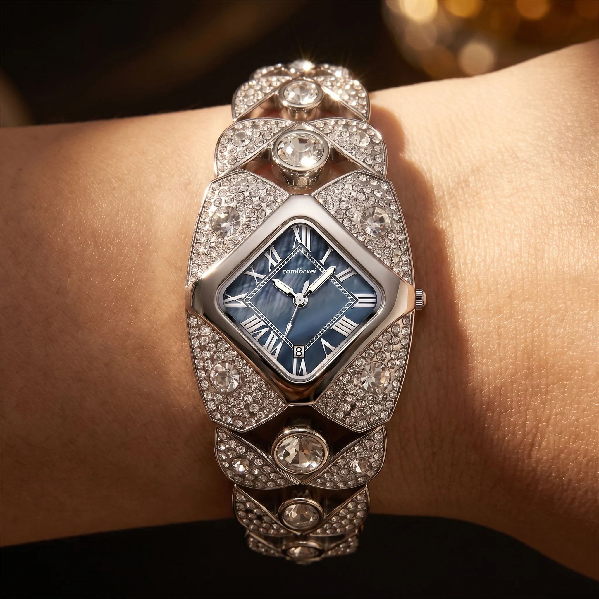 Aurore Solitaire Cuff Watch - Image 7