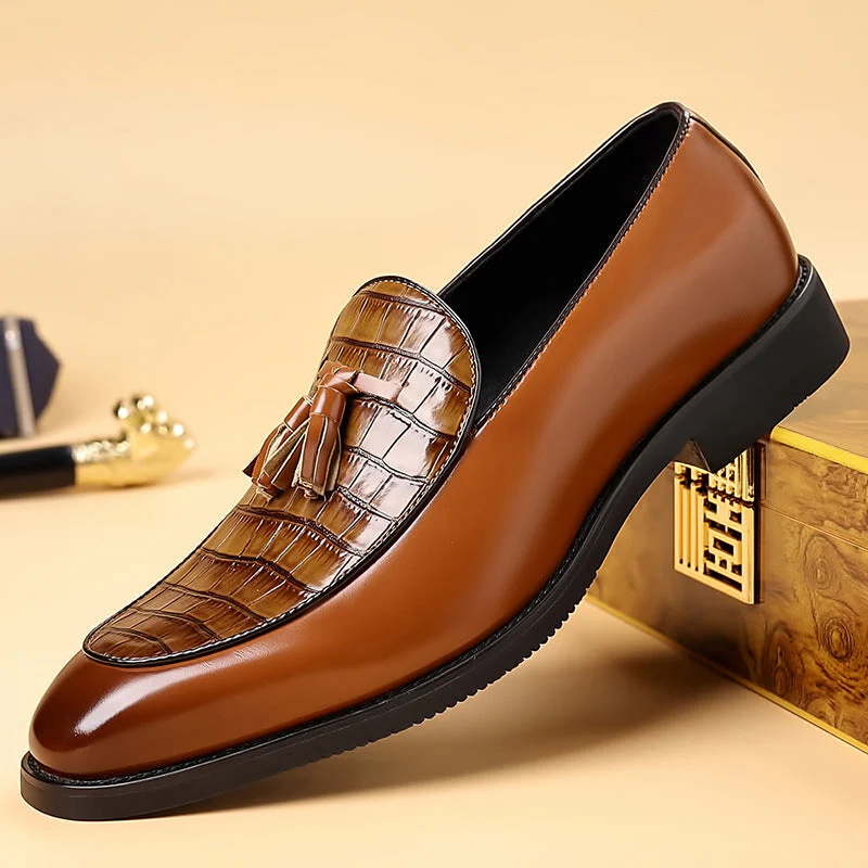 Belforte Croc-Embossed Tassel Loafer