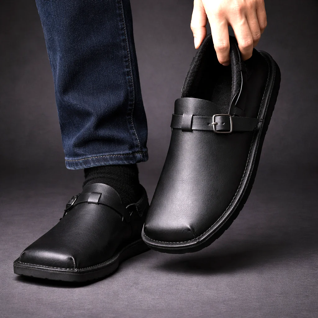 Bordeaux Oxblood Fleece Mule - Image 6