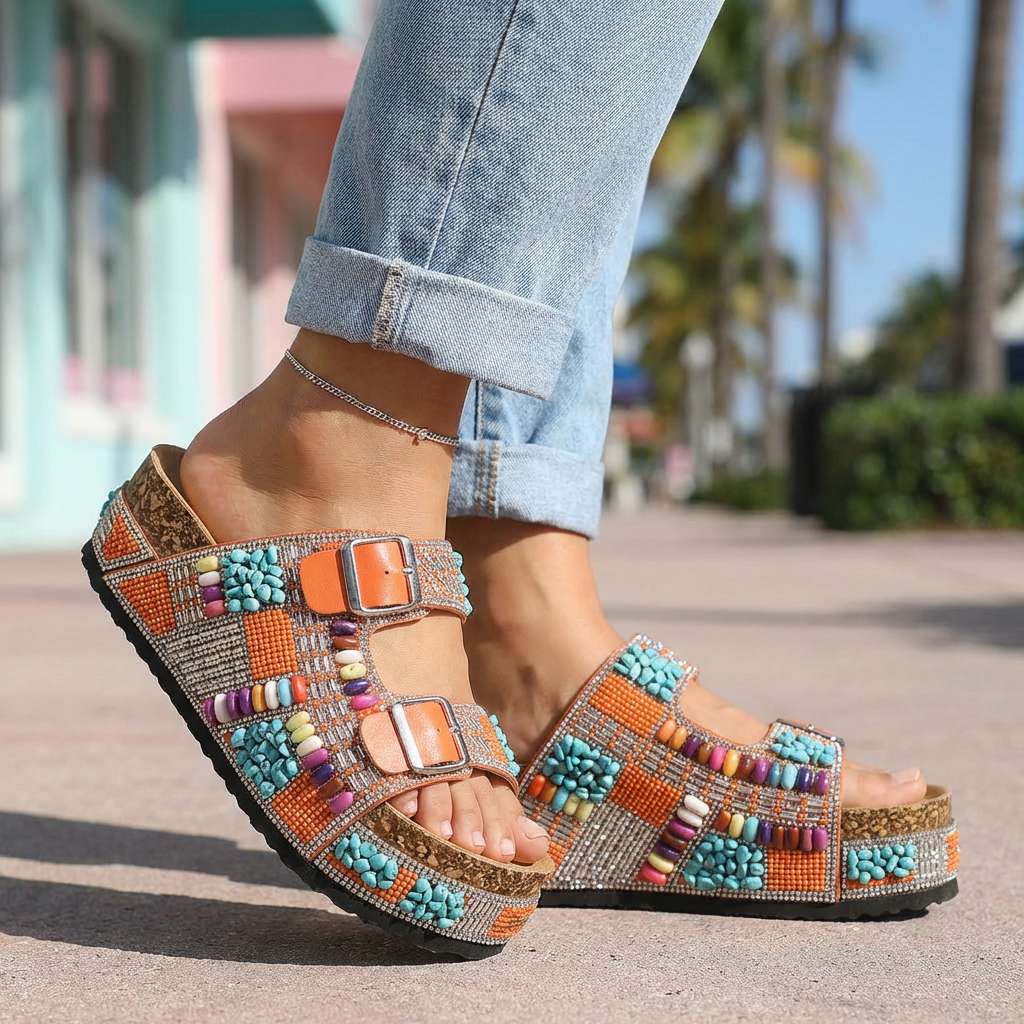 Camilla Beaded Mosaic Sandal - Image 10