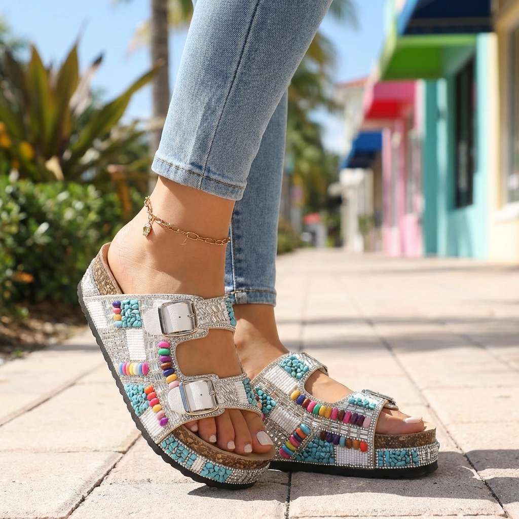Camilla Beaded Mosaic Sandal - Image 11