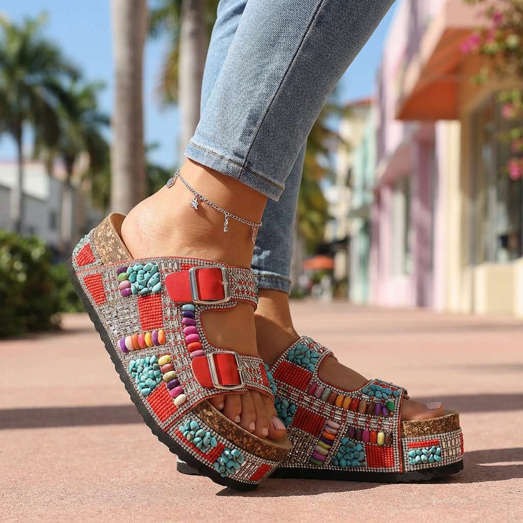Camilla Beaded Mosaic Sandal - Image 12