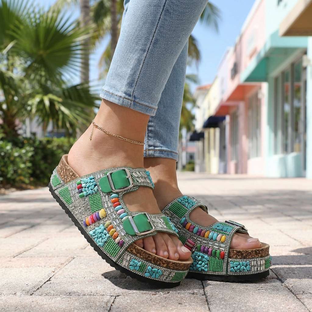 Camilla Beaded Mosaic Sandal - Image 13