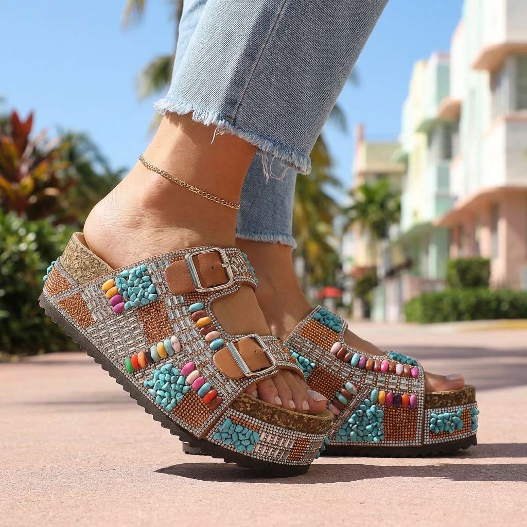 Camilla Beaded Mosaic Sandal - Image 14