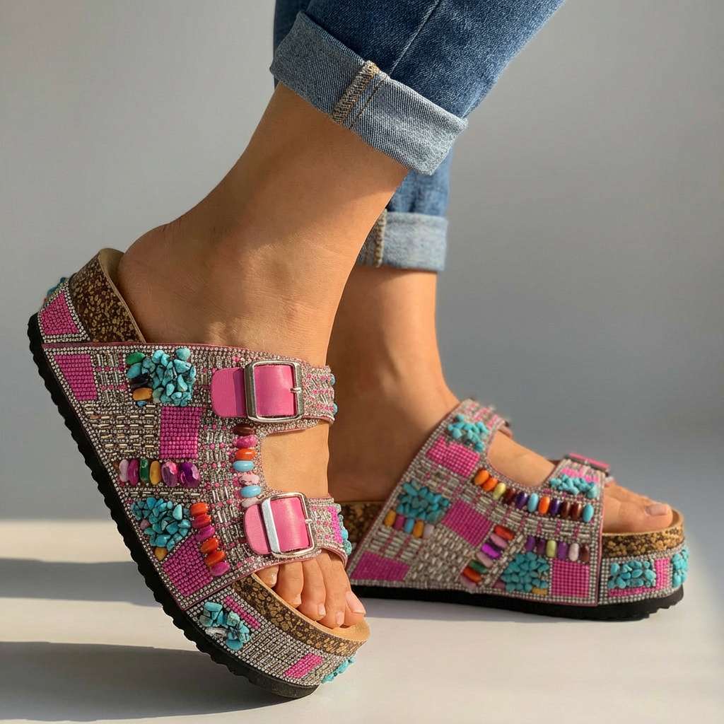 Camilla Beaded Mosaic Sandal - Image 2