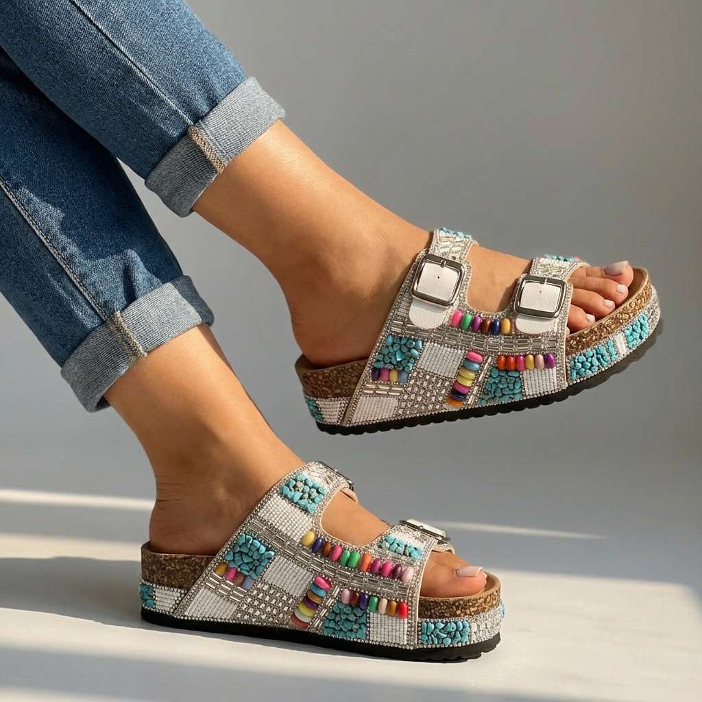 Camilla Beaded Mosaic Sandal - Image 4