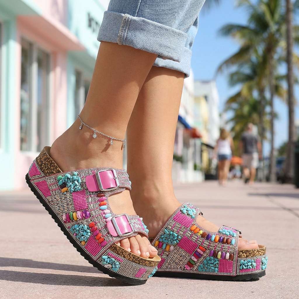 Camilla Beaded Mosaic Sandal - Image 9