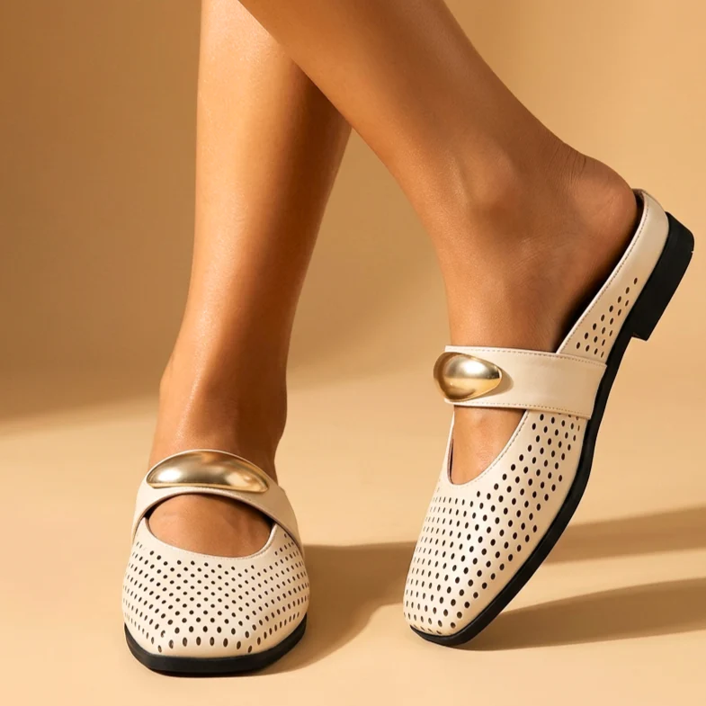 Céleste Toffee Perforated Mary Mule - Image 4