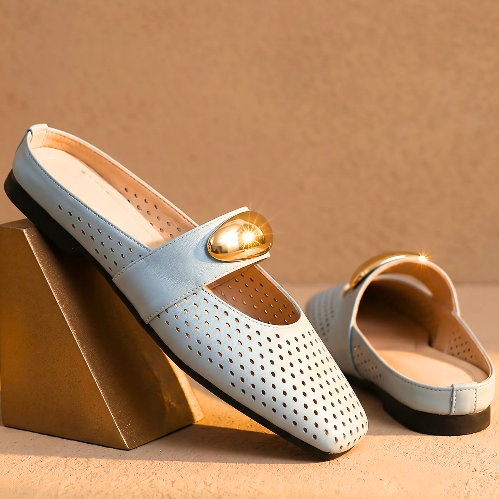 Céleste Toffee Perforated Mary Mule - Image 7