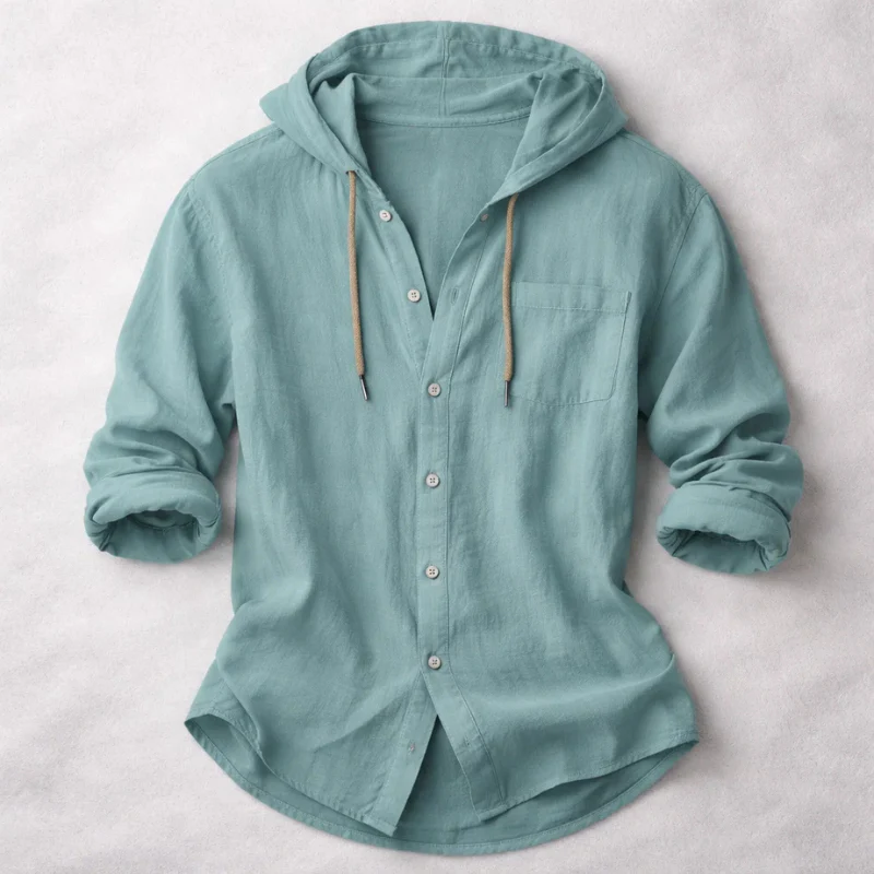 Chemise Linen Hooded Shirt