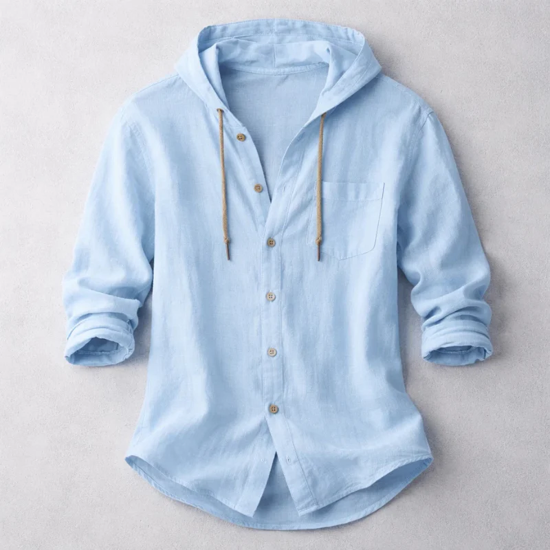 Chemise Linen Hooded Shirt - Image 2