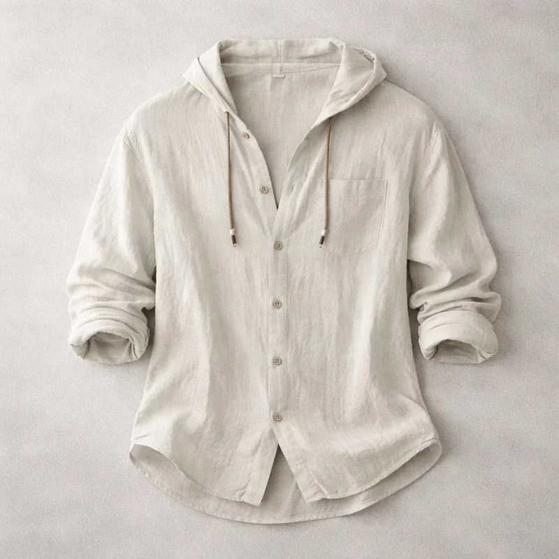 Chemise Linen Hooded Shirt - Image 3