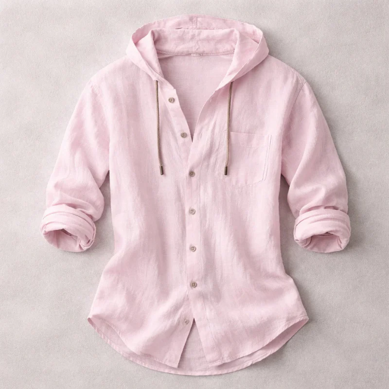 Chemise Linen Hooded Shirt - Image 4