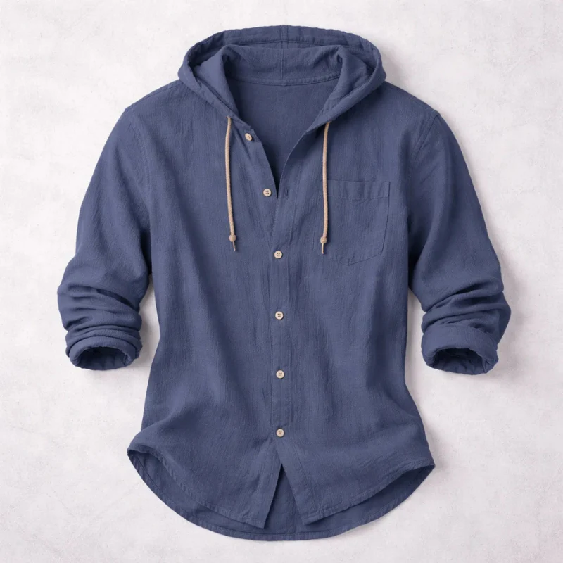 Chemise Linen Hooded Shirt - Image 5