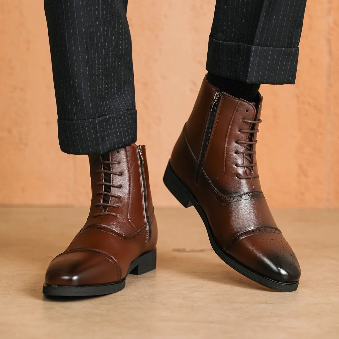 Classic Perforated Detail Formal Boot - Image 2
