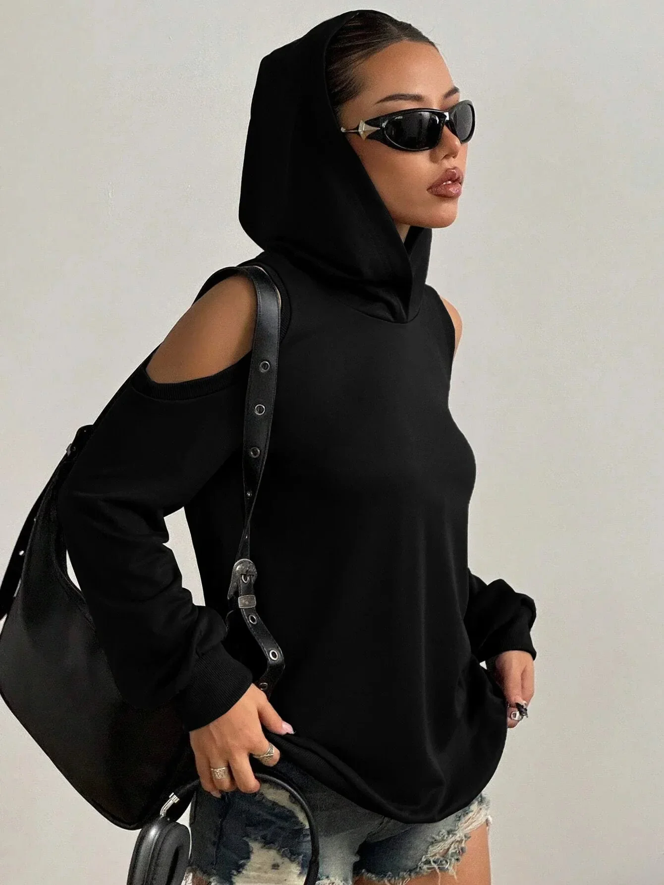 Cold-Shoulder Hooded Sweatshirt - Image 12