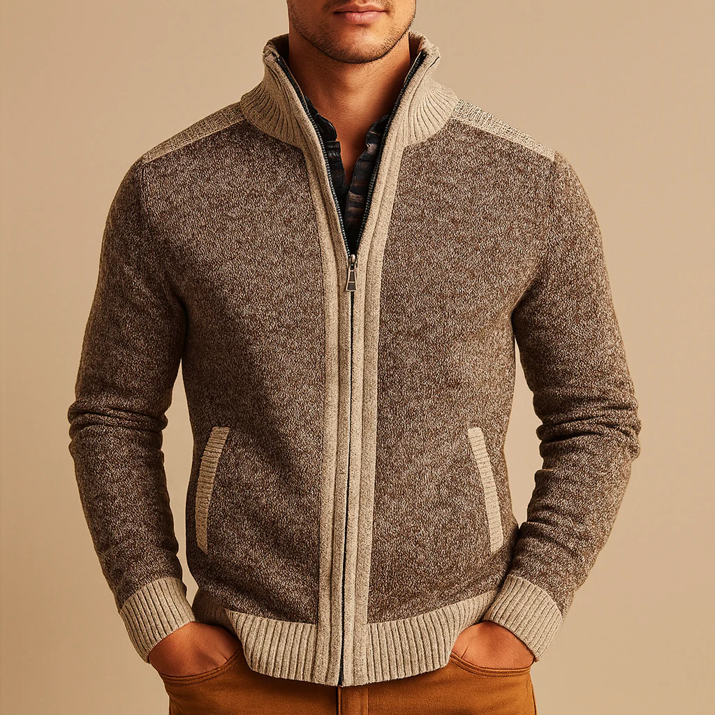 Contrast-Edge Knitted Sport Jacket - Image 4
