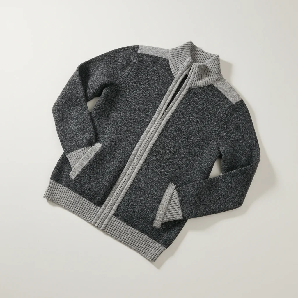 Contrast-Edge Knitted Sport Jacket - Image 5