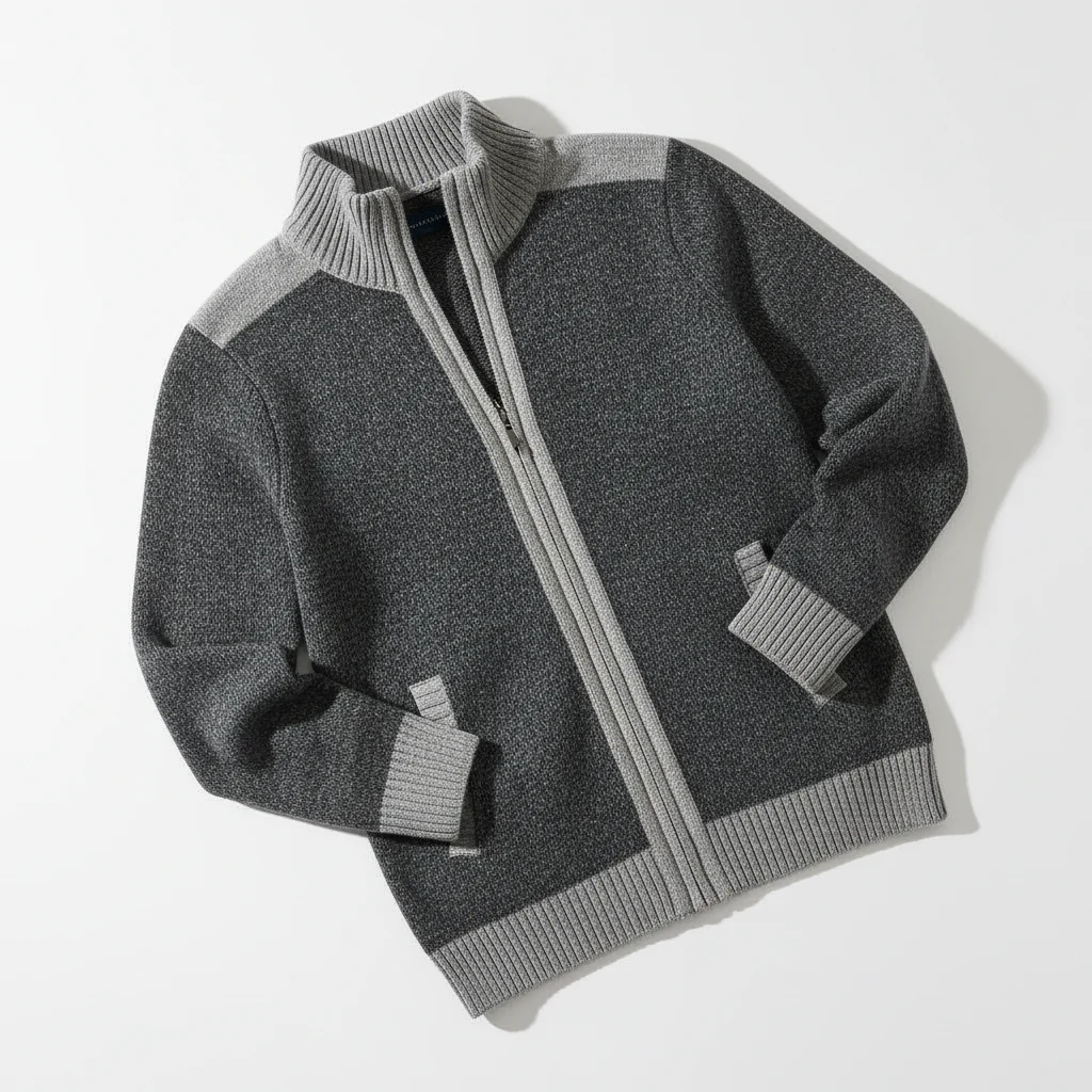 Contrast-Edge Knitted Sport Jacket - Image 7
