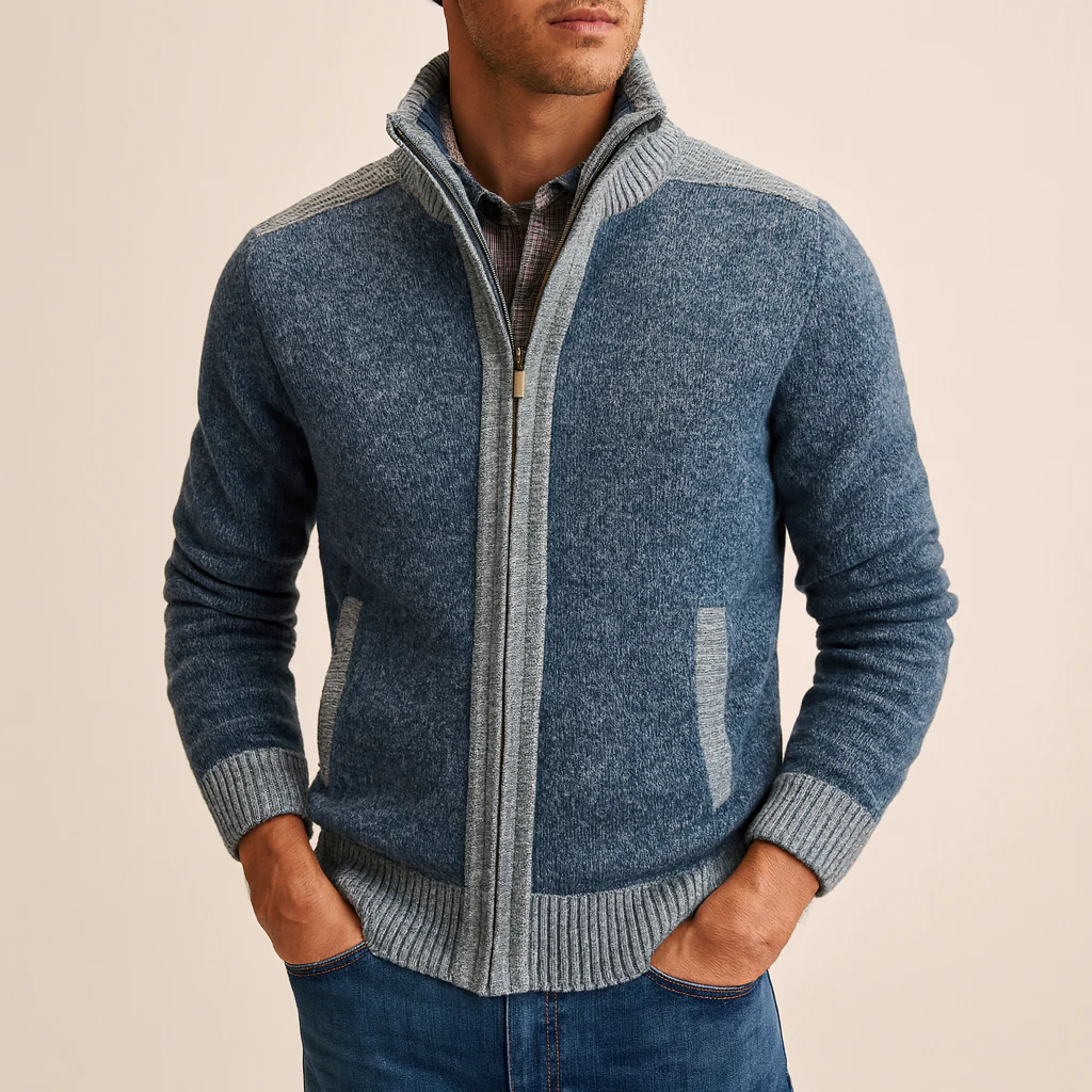 Contrast-Edge Knitted Sport Jacket - Image 8