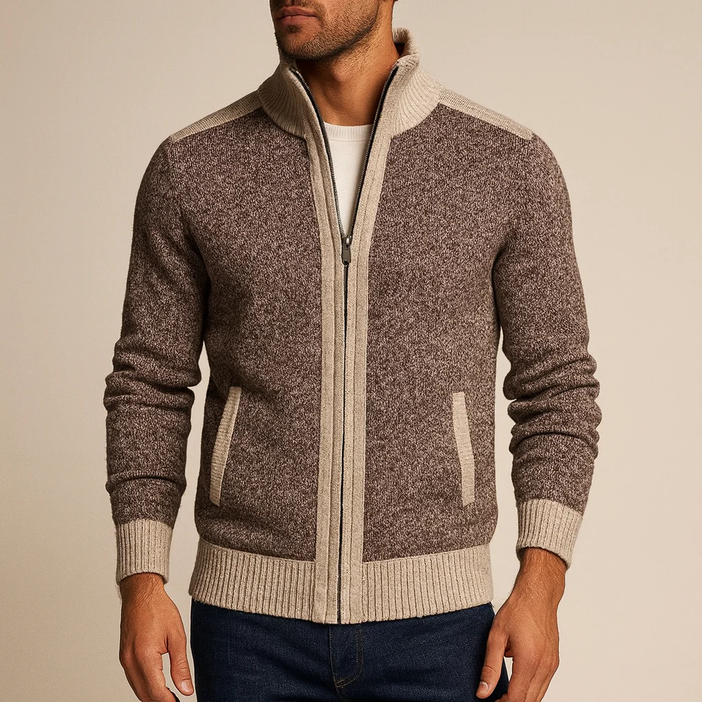 Contrast-Edge Knitted Sport Jacket - Image 9