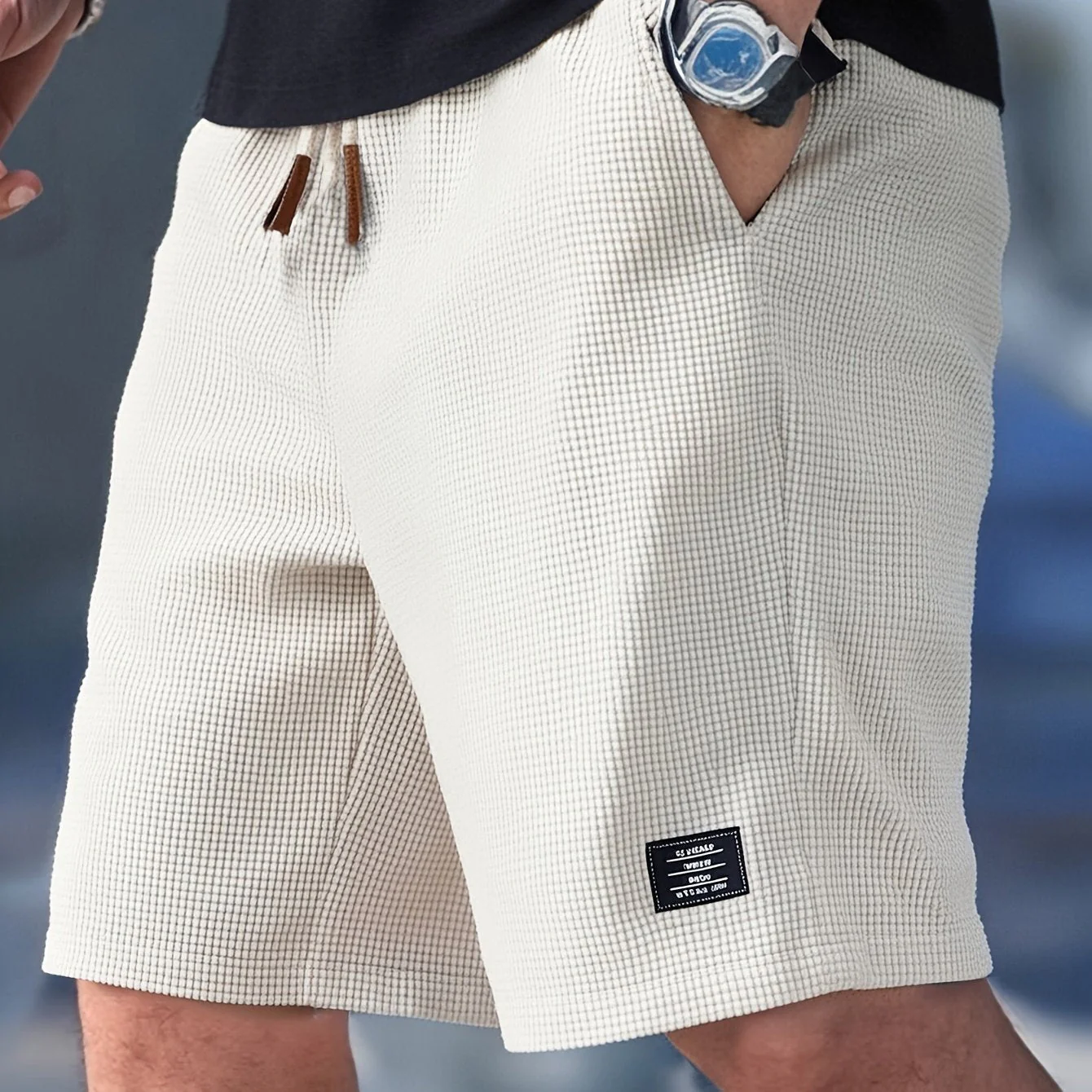 Côte Waffle-Weave Drawstring Shorts