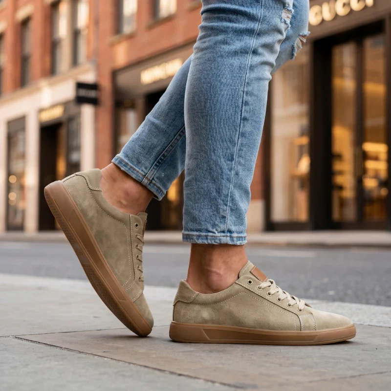 Dune Sable Suede Trainer - Image 4