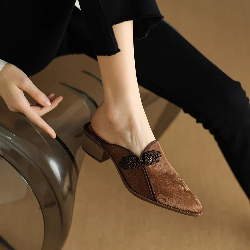 Embroidered Flower Mule - Image 8