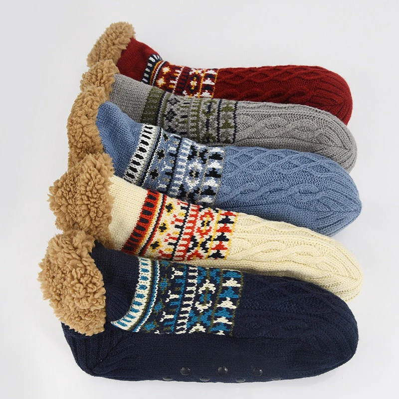 Fair Isle Fleece Slipper Sock - Image 10