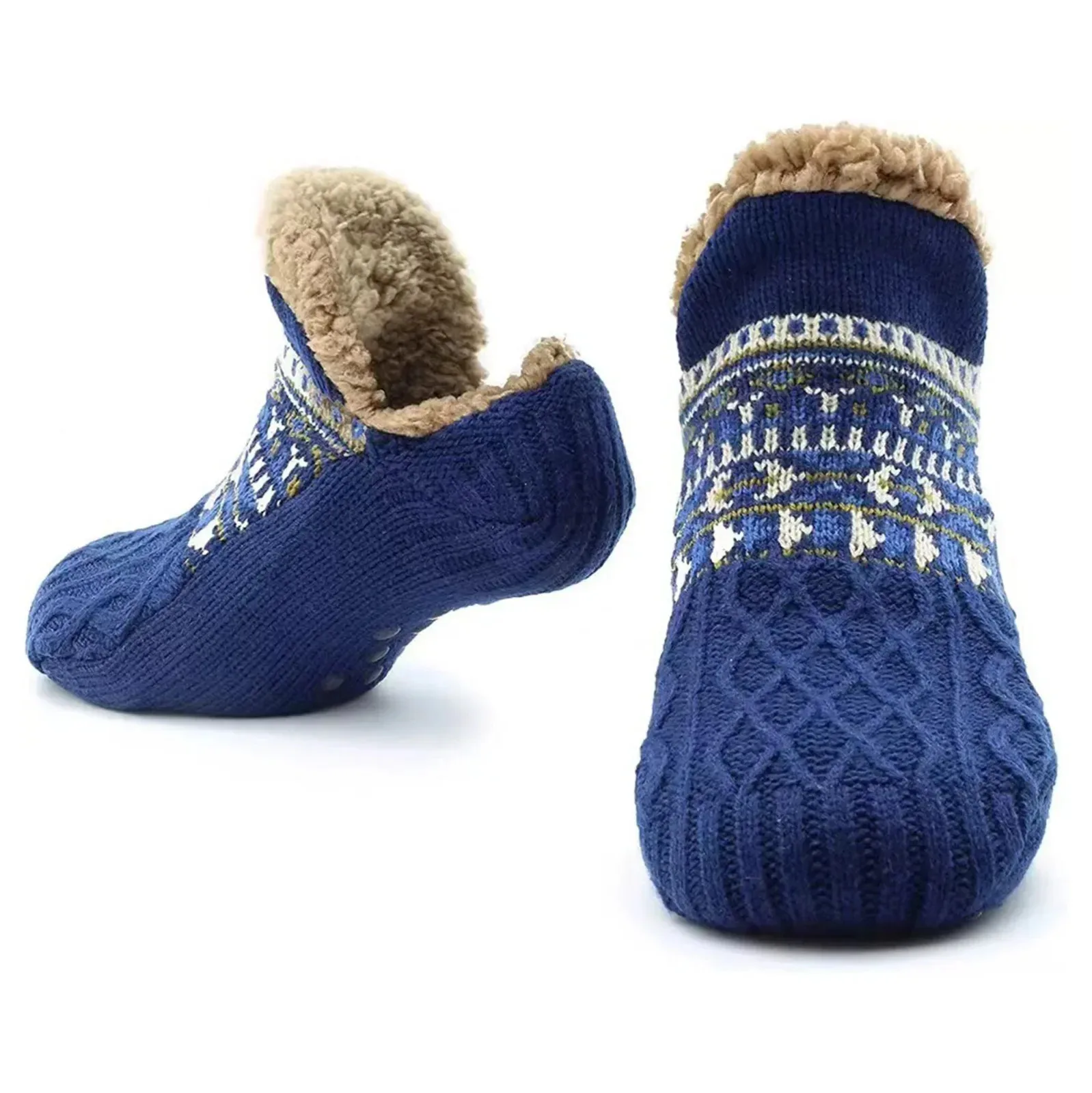 Fair Isle Fleece Slipper Sock - Image 2