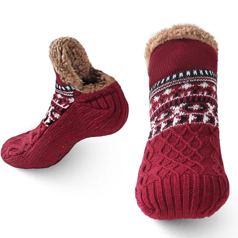 Fair Isle Fleece Slipper Sock - Image 3