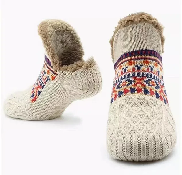Fair Isle Fleece Slipper Sock - Image 4