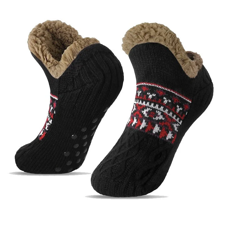Fair Isle Fleece Slipper Sock - Image 5
