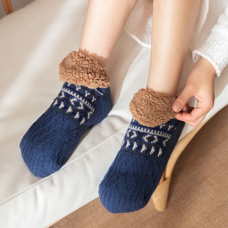 Fair Isle Fleece Slipper Sock - Image 7