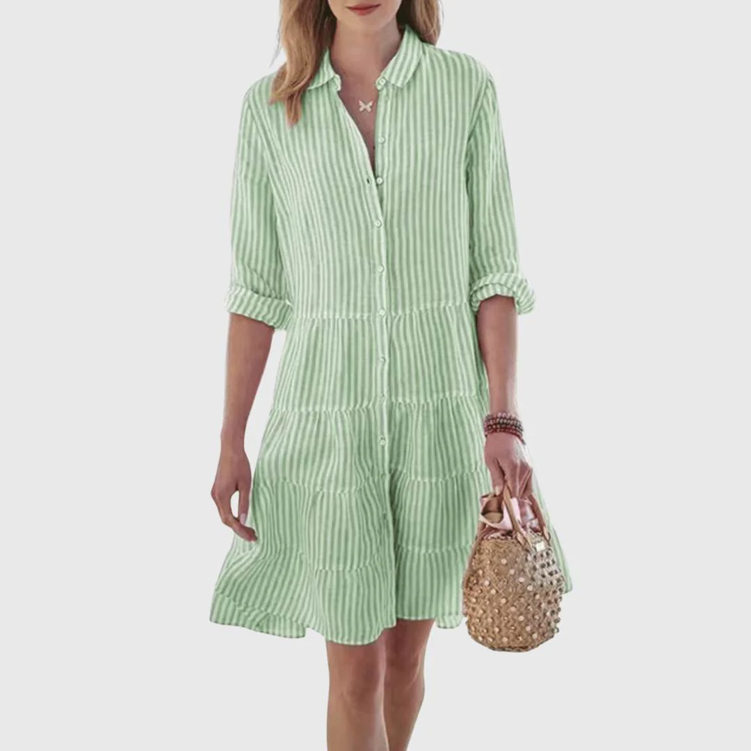 Garden Party Stripe Shirtdress - Image 6