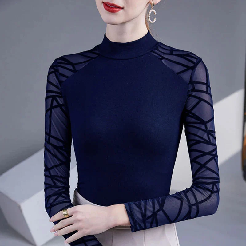 Geometric Mesh Sleeve Bodysuit - Image 3