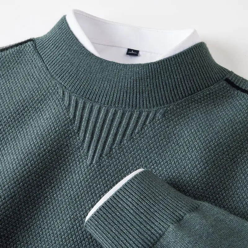 Geometric Rib Crewneck Sweater - Image 3