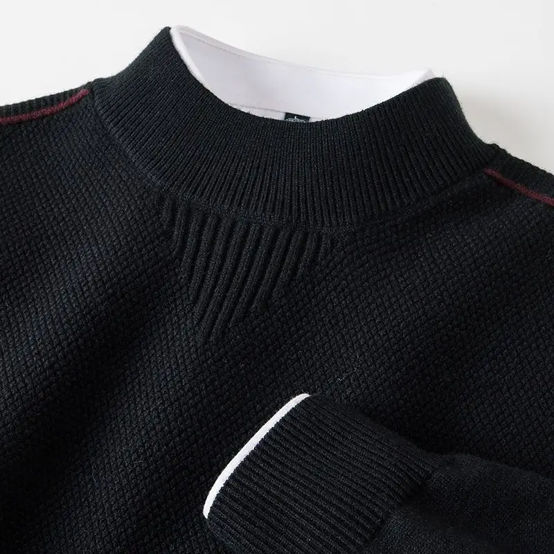 Geometric Rib Crewneck Sweater - Image 4