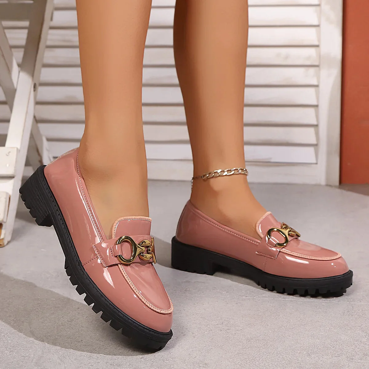 High-Shine Horsebit Chunky Loafer - Image 11