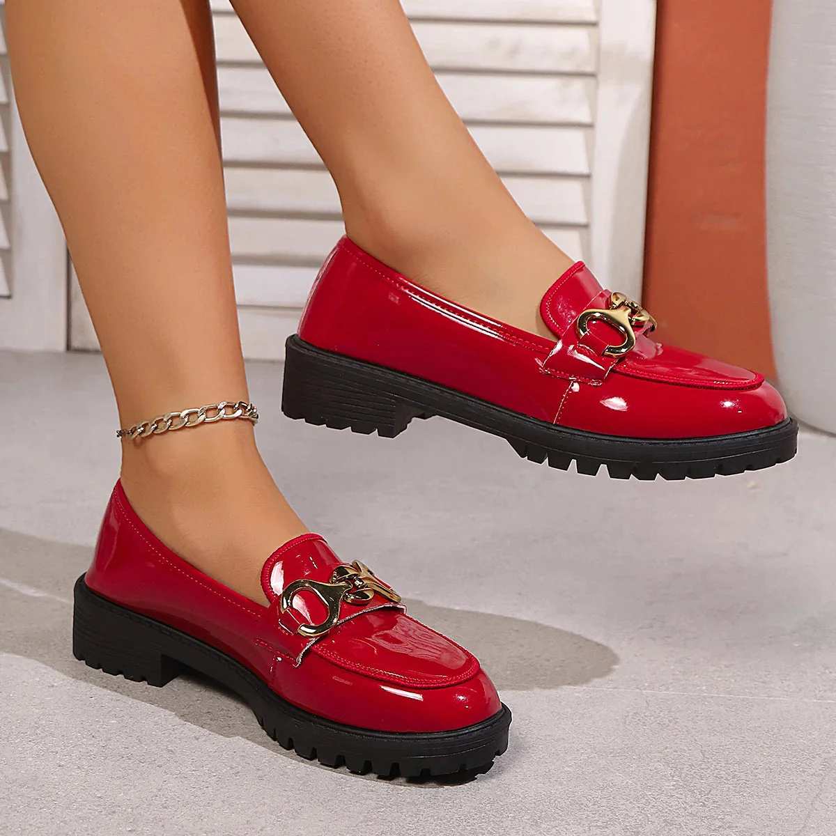 High-Shine Horsebit Chunky Loafer - Image 2