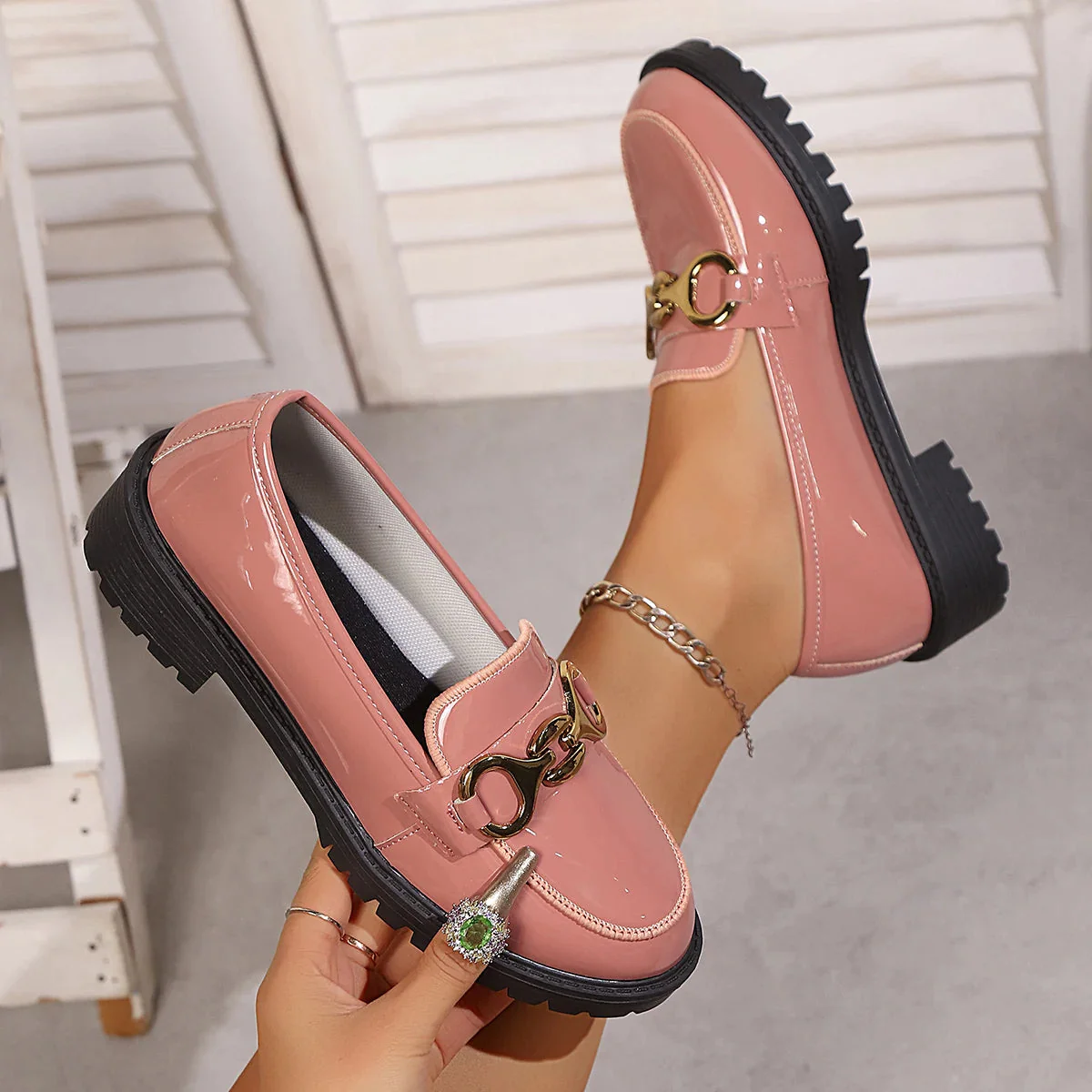 High-Shine Horsebit Chunky Loafer - Image 3