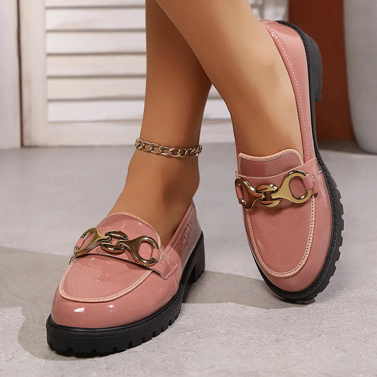 High-Shine Horsebit Chunky Loafer - Image 4