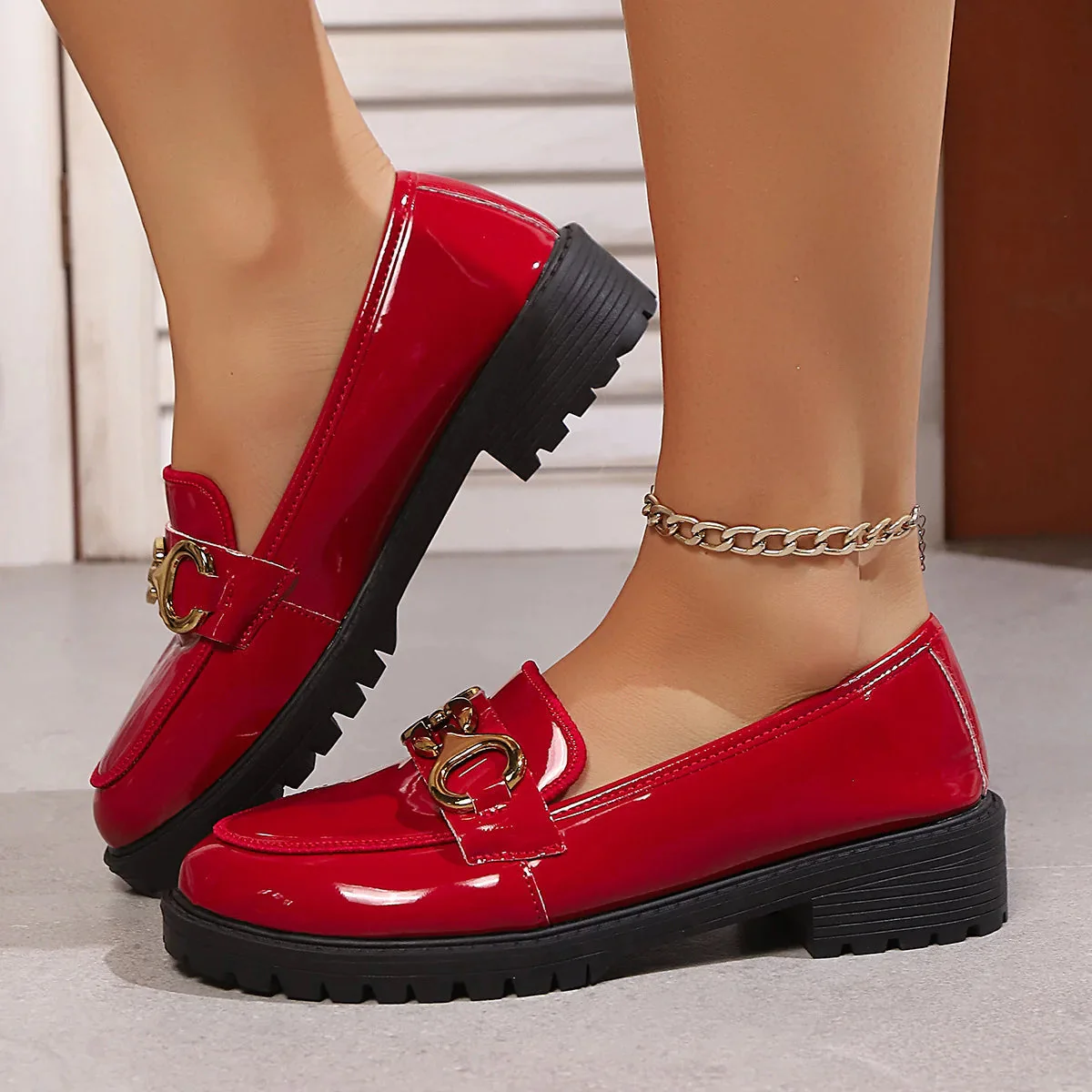 High-Shine Horsebit Chunky Loafer - Image 7