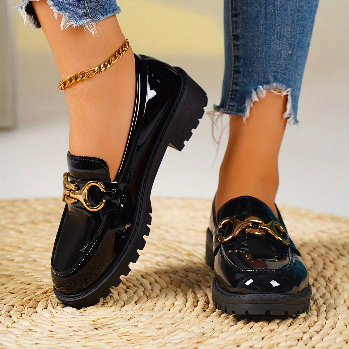 High-Shine Horsebit Chunky Loafer - Image 8
