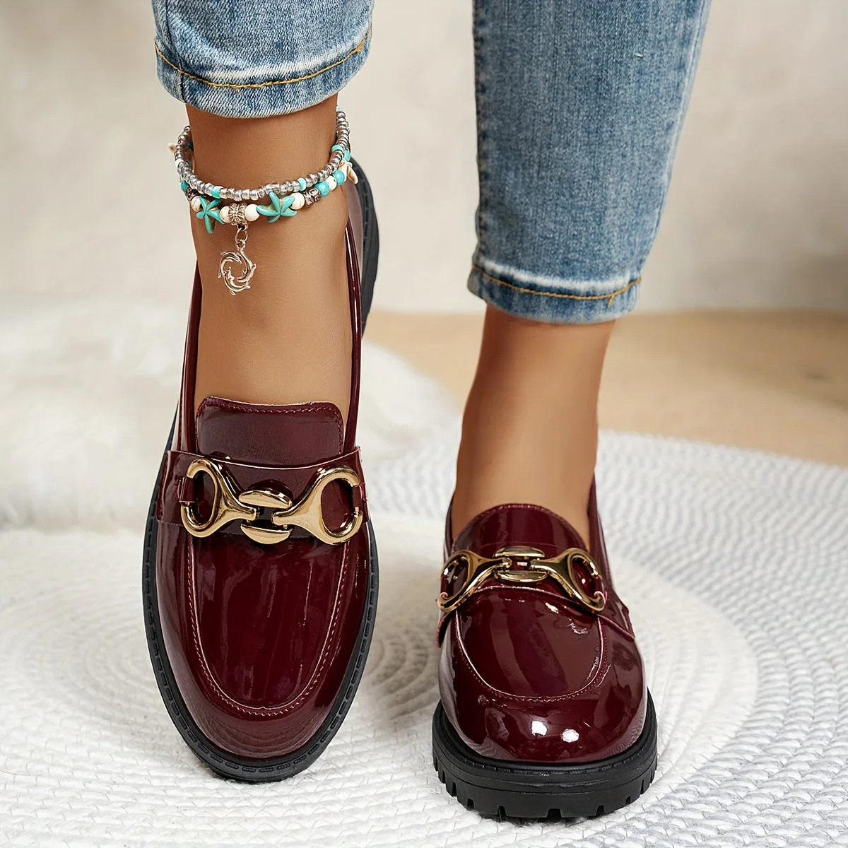 High-Shine Horsebit Chunky Loafer - Image 9
