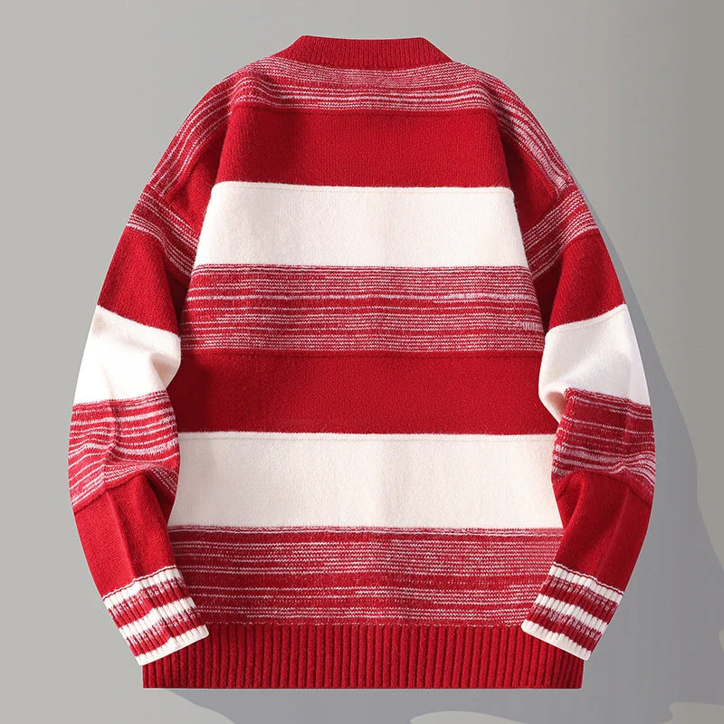 Horizontal Stripe Wool Cardigan - Image 4