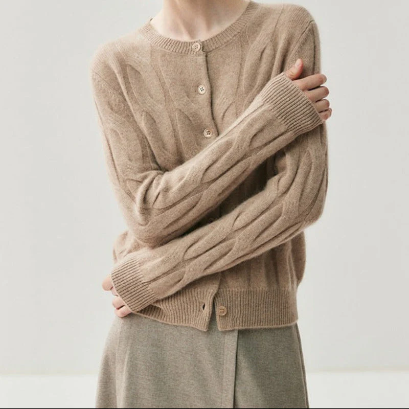 Marina Textured Cashmere Cardigan - Image 2