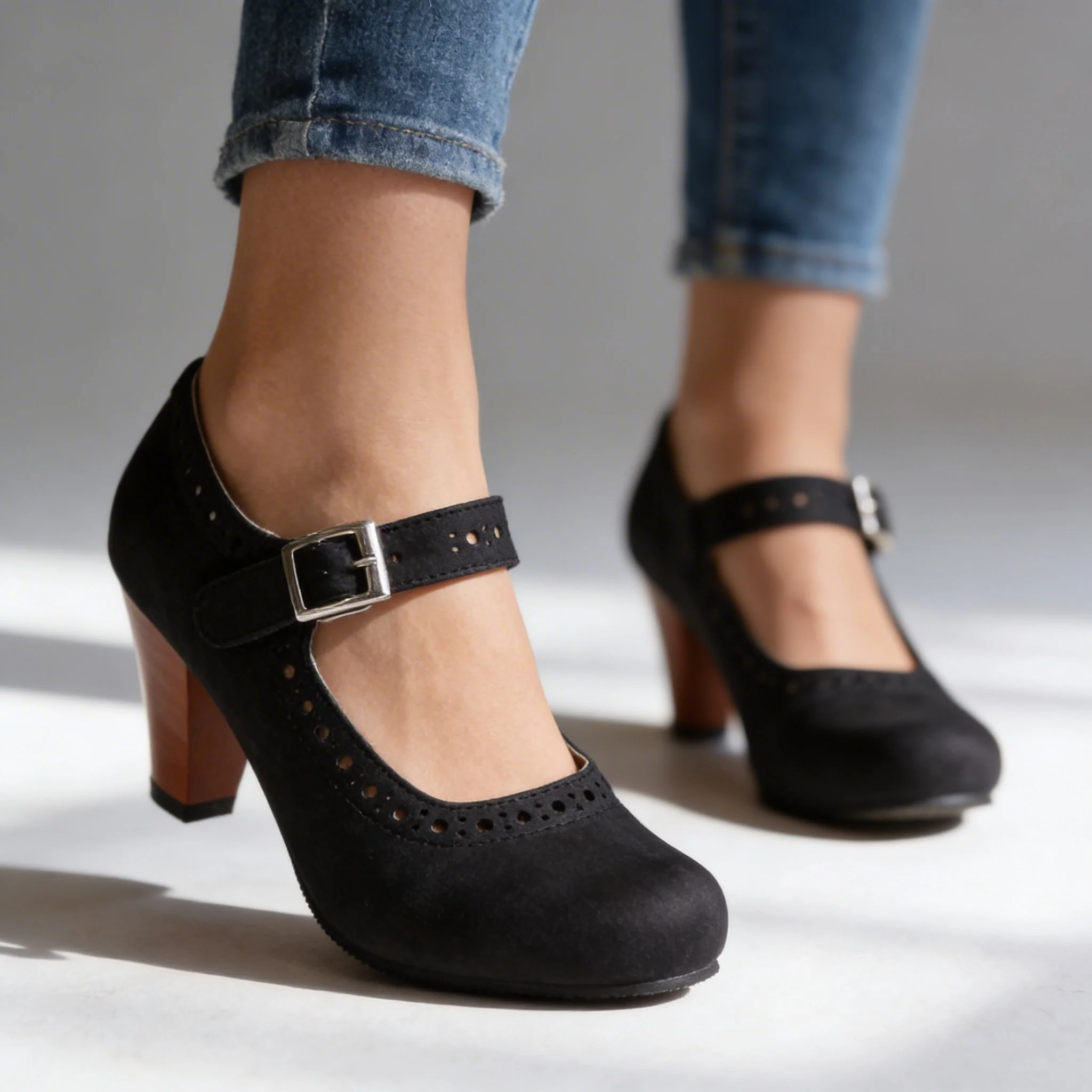 Mary-Jane Suede Pump - Image 2